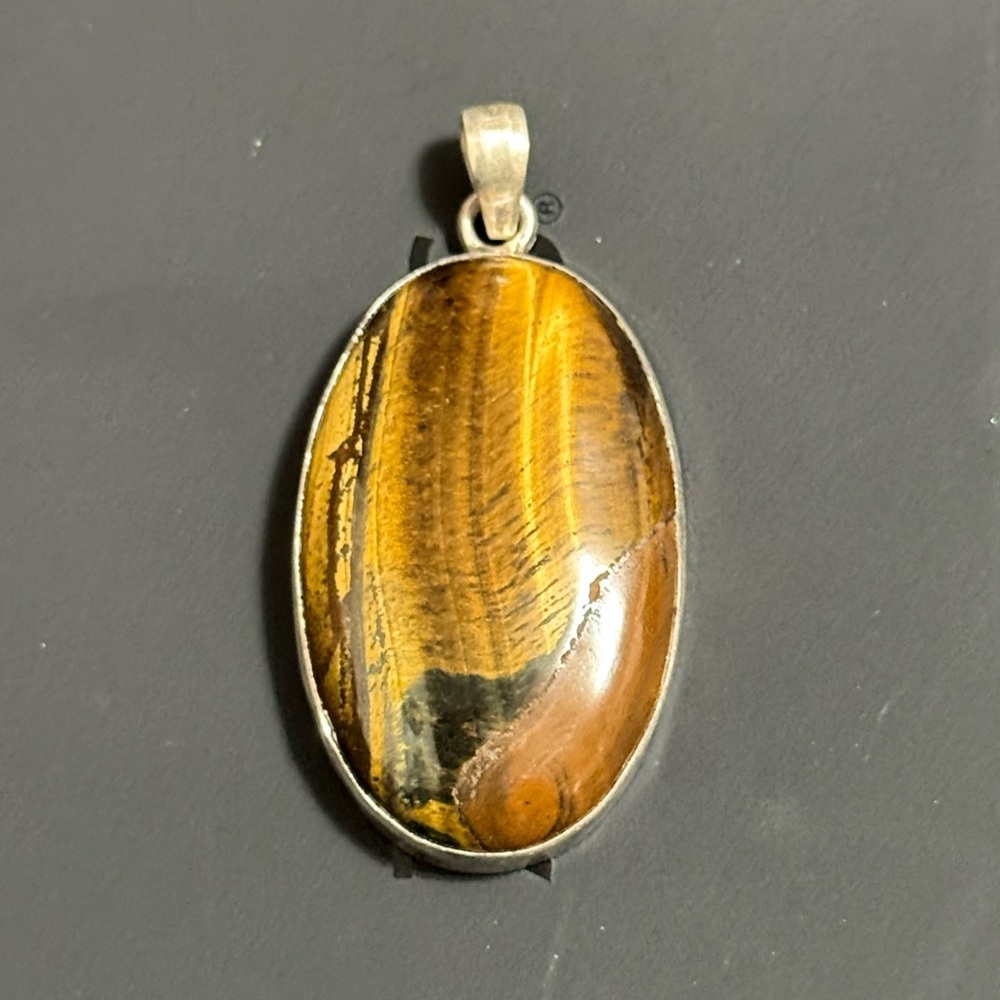 Sterling Silver 925 Tiger's Eye Pendant - Picture 4 of 8